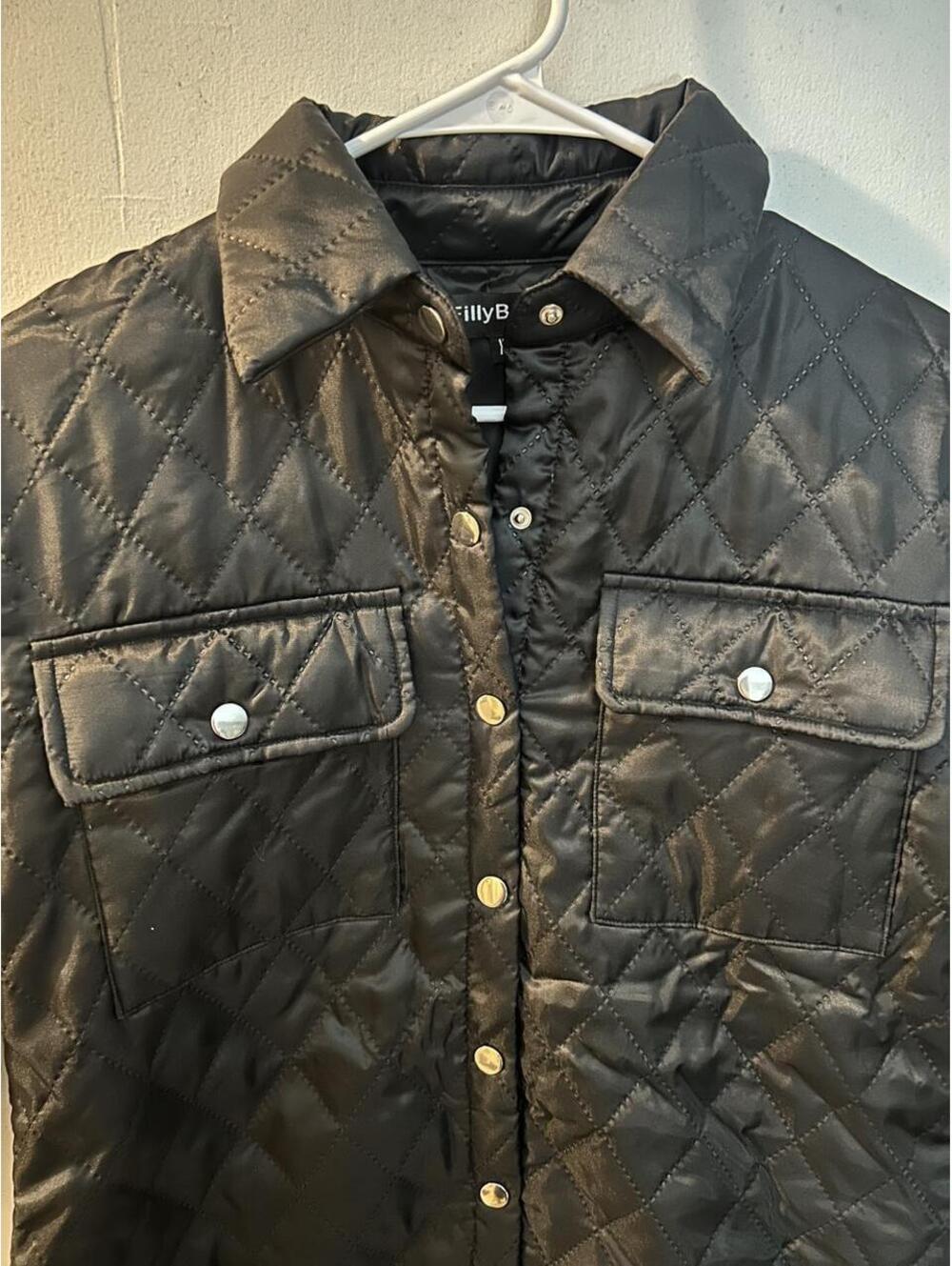 Brand new Eilly Bazar Black quilted diamond pattern jacket in XS